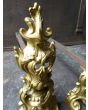 Chenets Style Louis XV en Fer forgé, Bronze doré 