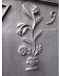 Plaque de Cheminée 'Piliers avec Vase à Fleurs' en Fonte 