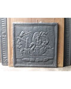 Plaque de fonte 'Cupidon et Vénus'