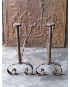Anciens Chenets Fer Forgé