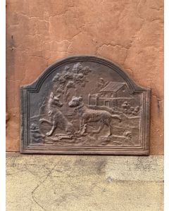 Plaque de Cheminée 'Le Loup et le Chien'