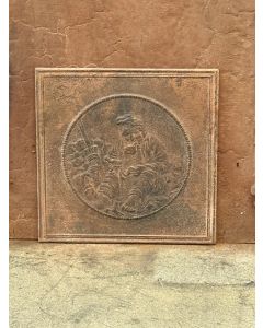 Plaque de Cheminée 'Garçon avec son Chien'