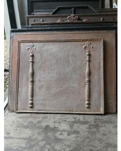 Plaque de Cheminée 'Piliers et Fleurs de Lys'