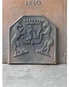 Plaque de Cheminée avec Blason