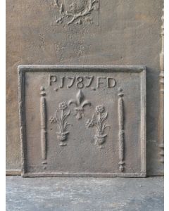 Plaque de Cheminée 'Panier de Fleurs'