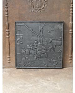 Plaque de Cheminée 'Scène Rurale'