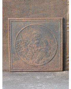 Plaque de Cheminée 'Garçon avec son Chien'