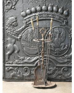 Ancien Serviteur Cheminée Anglais