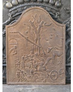 Plaque de Cheminée 'Scène Rurale'