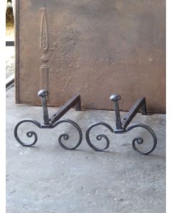 Anciens Chenets Fer Forgé
