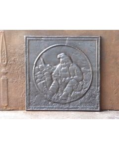 Plaque de Cheminée 'Garçon avec son Chien'