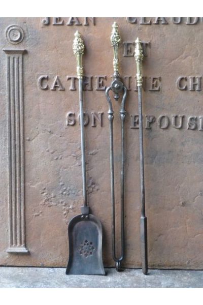 Serviteur Cheminée en Acier Poli