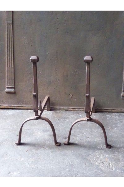 Anciens Chenets Fer Forgé