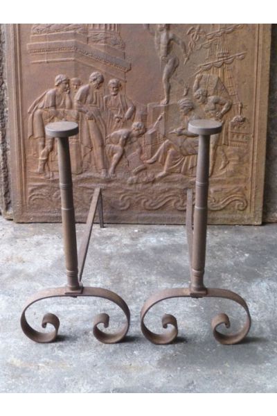 Anciens Chenets Fer Forgé