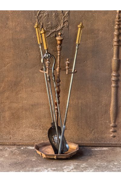 Ancien Serviteur Cheminée Anglais