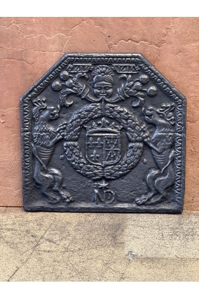 Plaque de Cheminée 'Armes de France et Navarre'