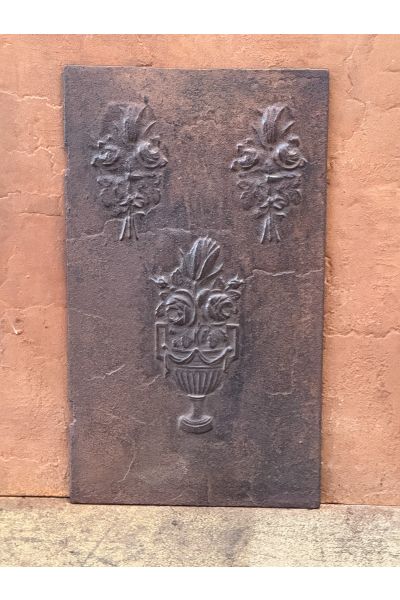 Plaque de Cheminée 'Panier de Fleurs'