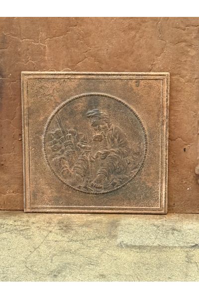Plaque de Cheminée 'Garçon avec son Chien'