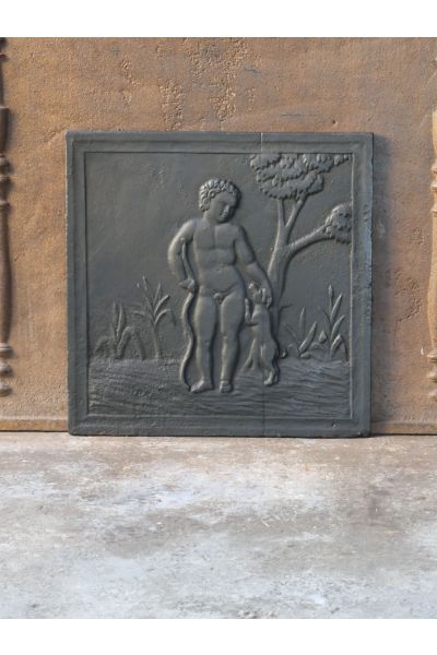 Plaque de Cheminée 'Garçon avec son Chien'