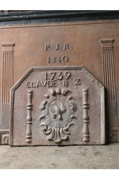 Plaque de Cheminée avec Blason