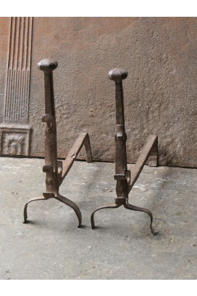 Anciens Chenets Fer Forgé