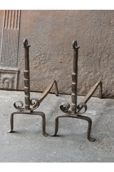Anciens Chenets Fer Forgé