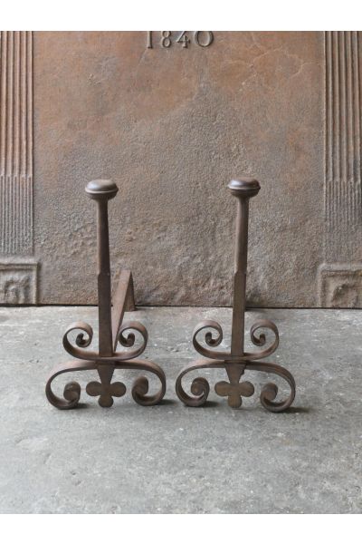 Anciens Chenets Fer Forgé