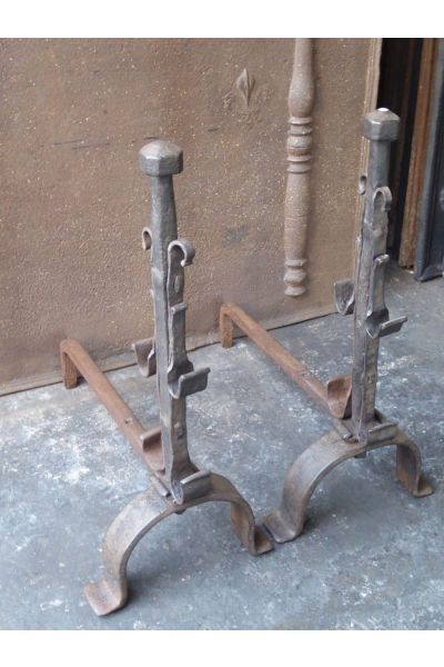 Anciens Chenets Fer Forgé