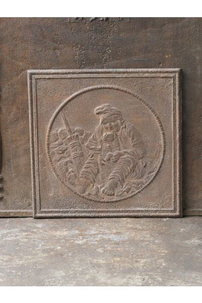 Plaque de Cheminée 'Garçon avec son Chien'