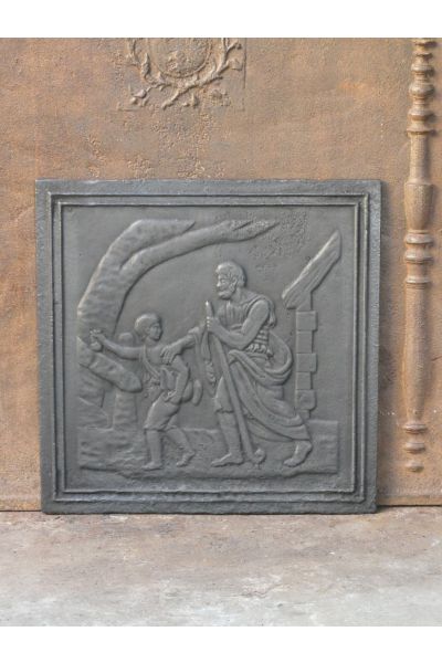 Plaque de Cheminée 'Homme avec Enfant'