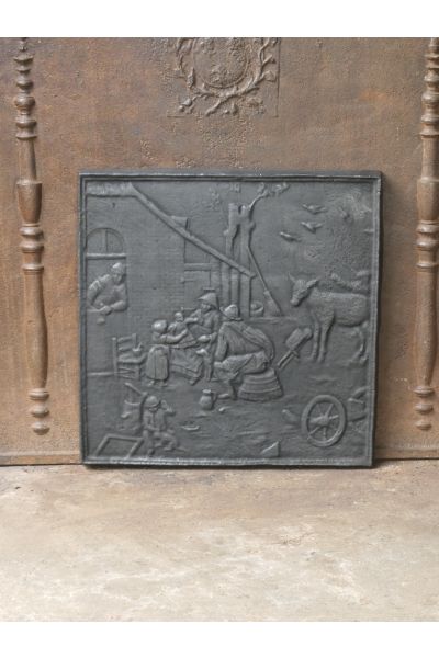 Plaque de Cheminée 'Scène Rurale'