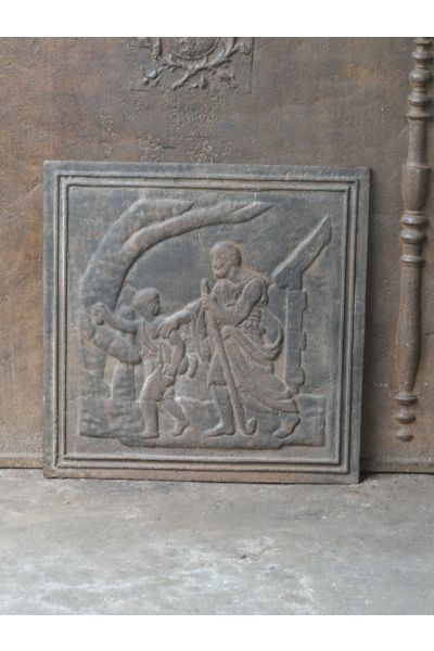 Plaque de Cheminée 'Homme avec Enfant'