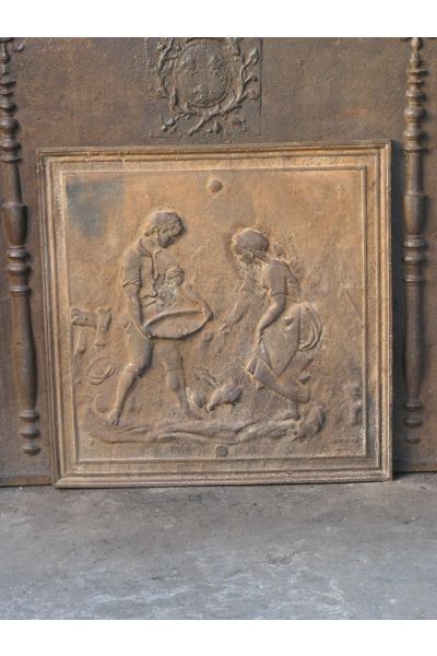 Plaque de Cheminée 'Scène Rurale'