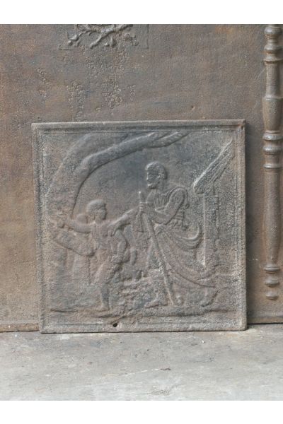 Plaque de Cheminée 'Homme avec Enfant'