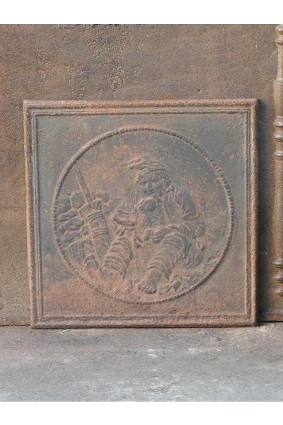 Plaque de Cheminée 'Garçon avec son Chien'