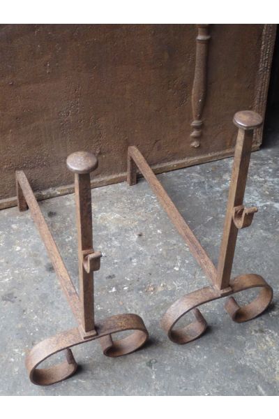 Anciens Chenets Fer Forgé