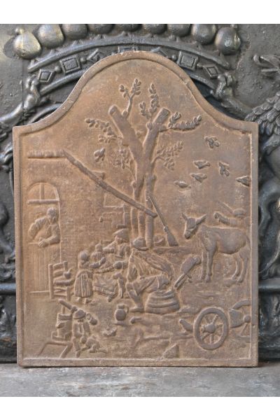 Plaque de Cheminée 'Scène Rurale'