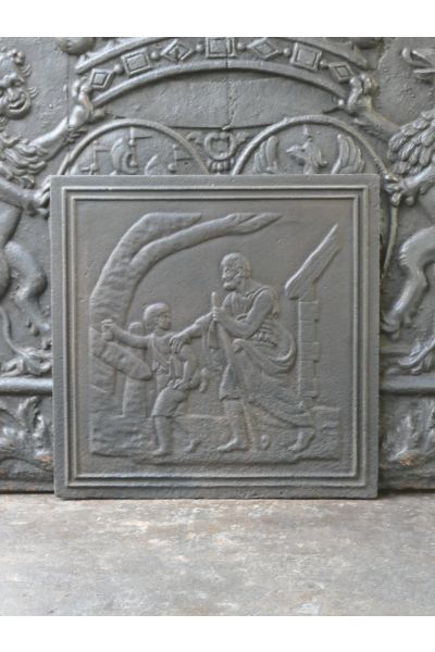 Plaque de Cheminée 'Homme avec Enfant'