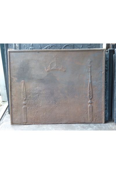 Plaque de Cheminée 'Piliers et Fleurs de Lys'