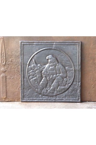 Plaque de Cheminée 'Garçon avec son Chien'