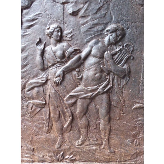 Plaque de Cheminée 'Apollon et sa Lyre' en Fonte 