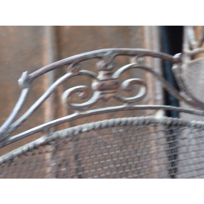 Pare Feu Art Nouveau en Laiton, Maille de fer, Fer 