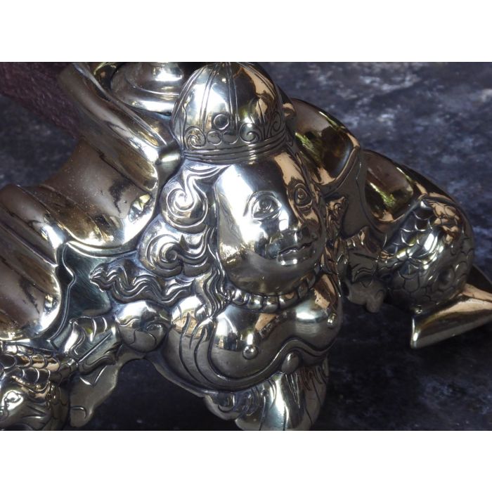 Chenets Louis XIV en Fer forgé, Bronze 