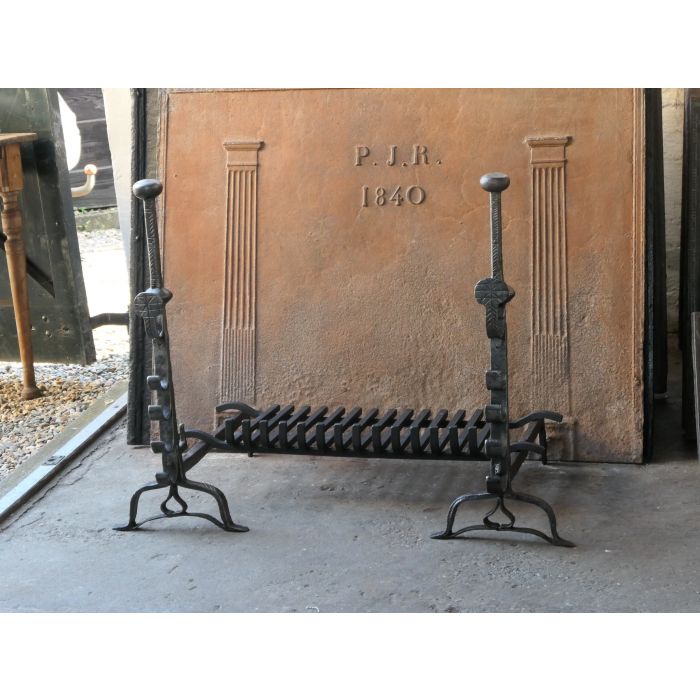 Grille Porte Bûches Française en Fer forgé, Bronze 